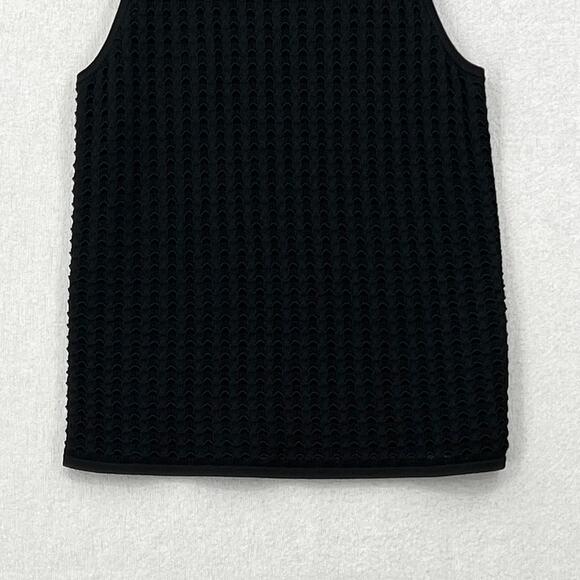 RAG AND BONE Ingrid Sleeveless Mock Neck Top Womens XS Black Open Knit Ribbed - Picture 7 of 14